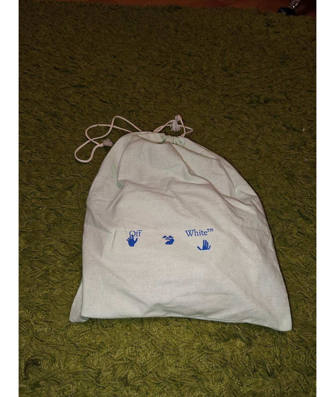 OFF-WHITE Белая кожаная сумка через плечо, фото 6