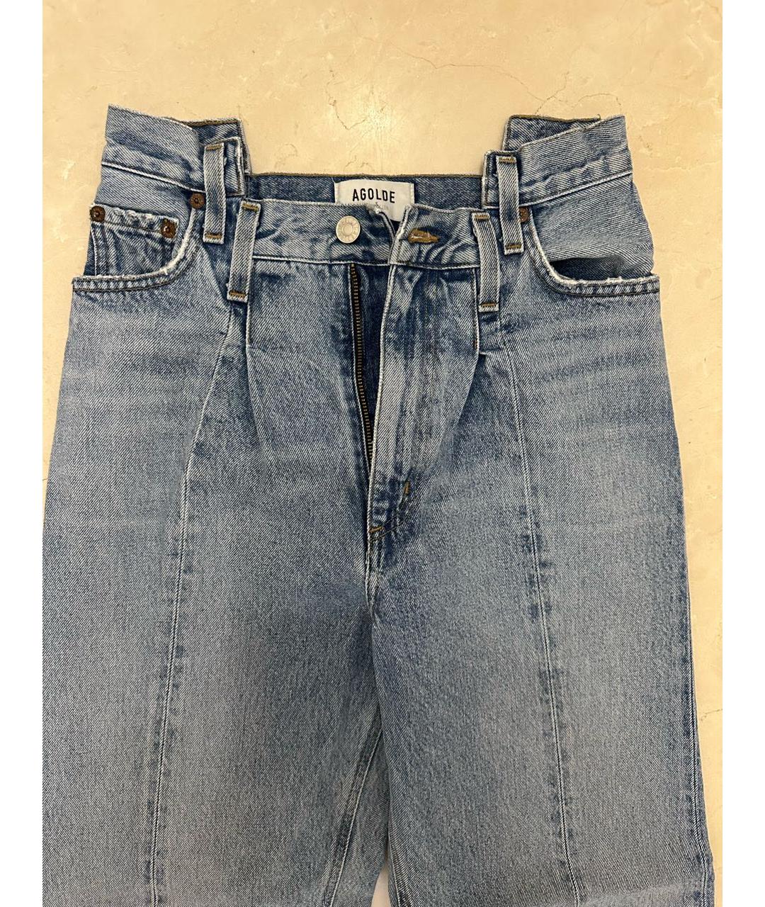 AGOLDE Голубые хлопковые прямые джинсы, фото 4