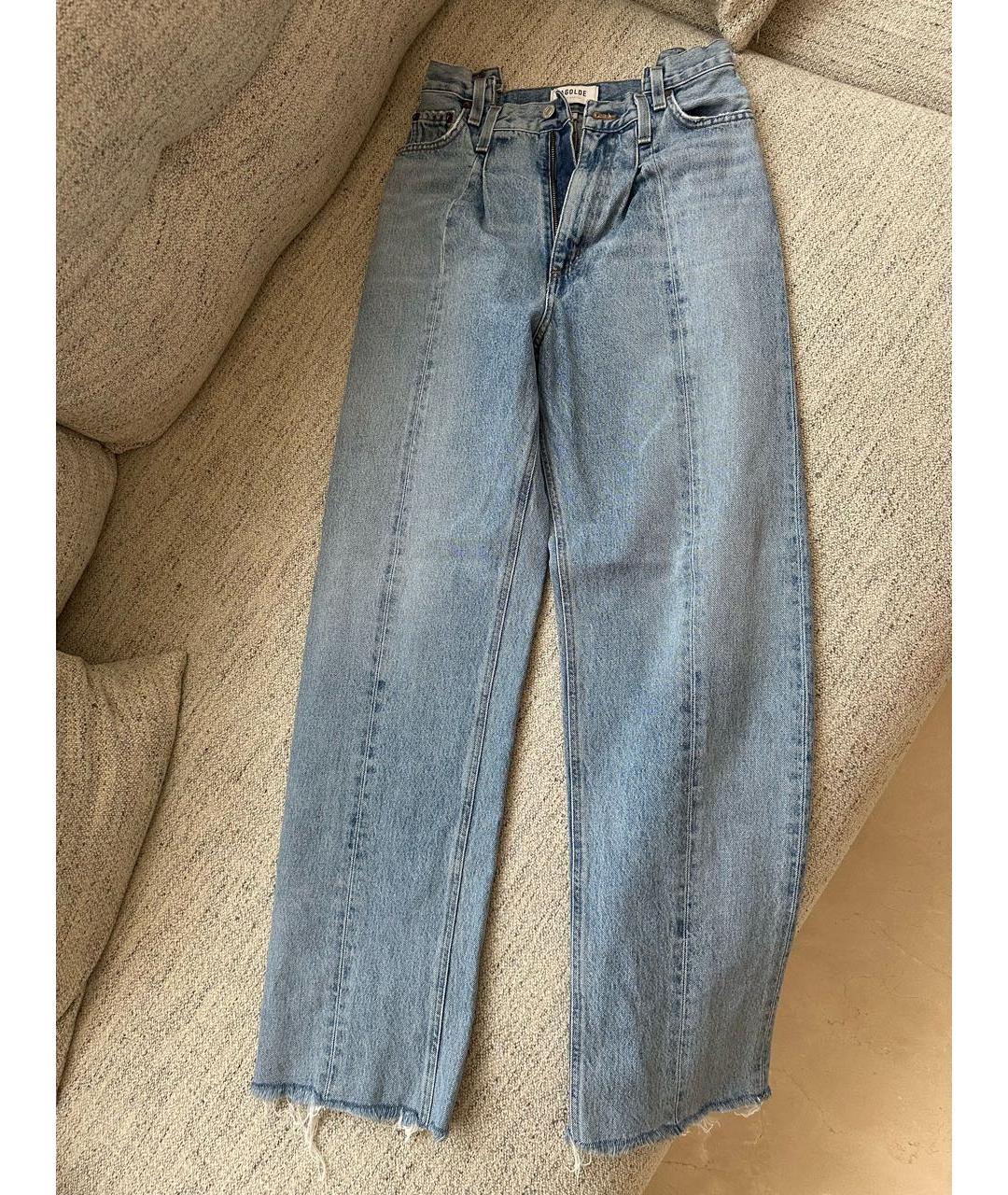 AGOLDE Голубые хлопковые прямые джинсы, фото 6