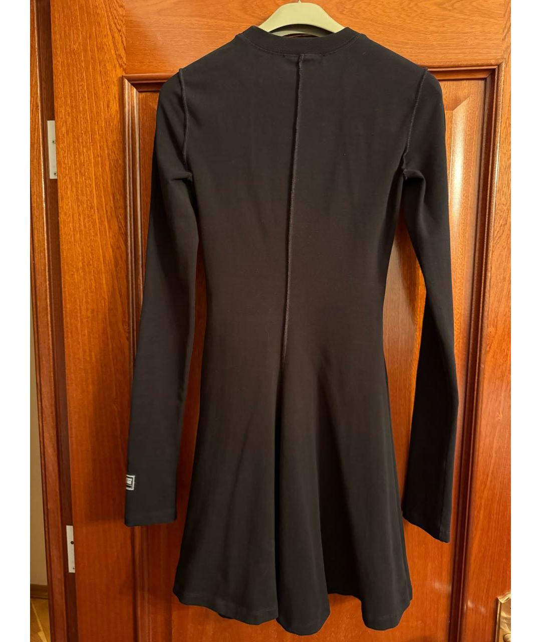 VERSACE JEANS COUTURE Черное хлопко-эластановое повседневное платье, фото 2