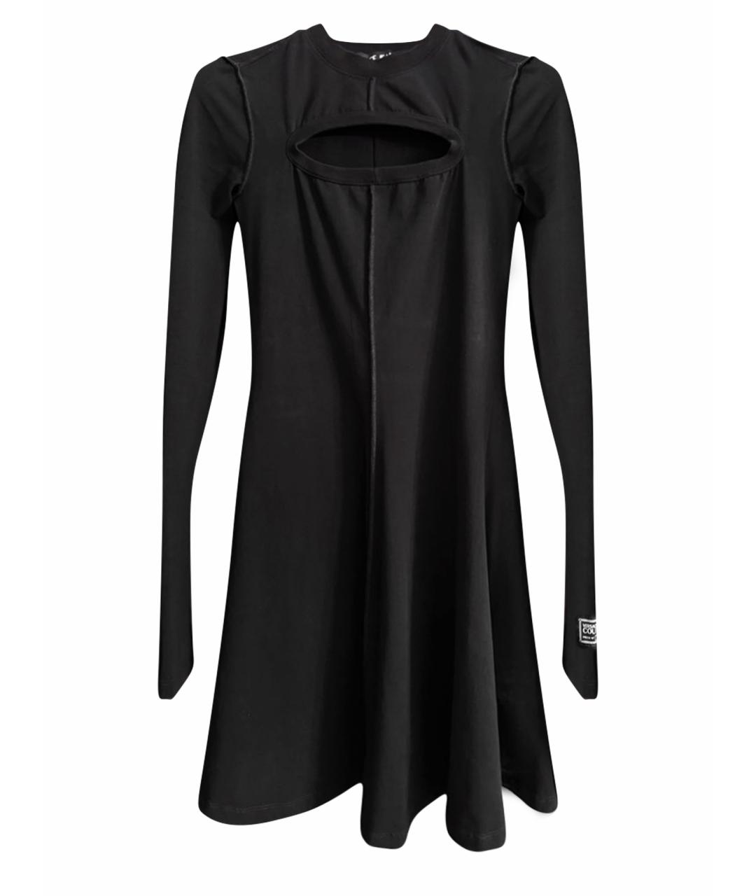 VERSACE JEANS COUTURE Черное хлопко-эластановое повседневное платье, фото 1