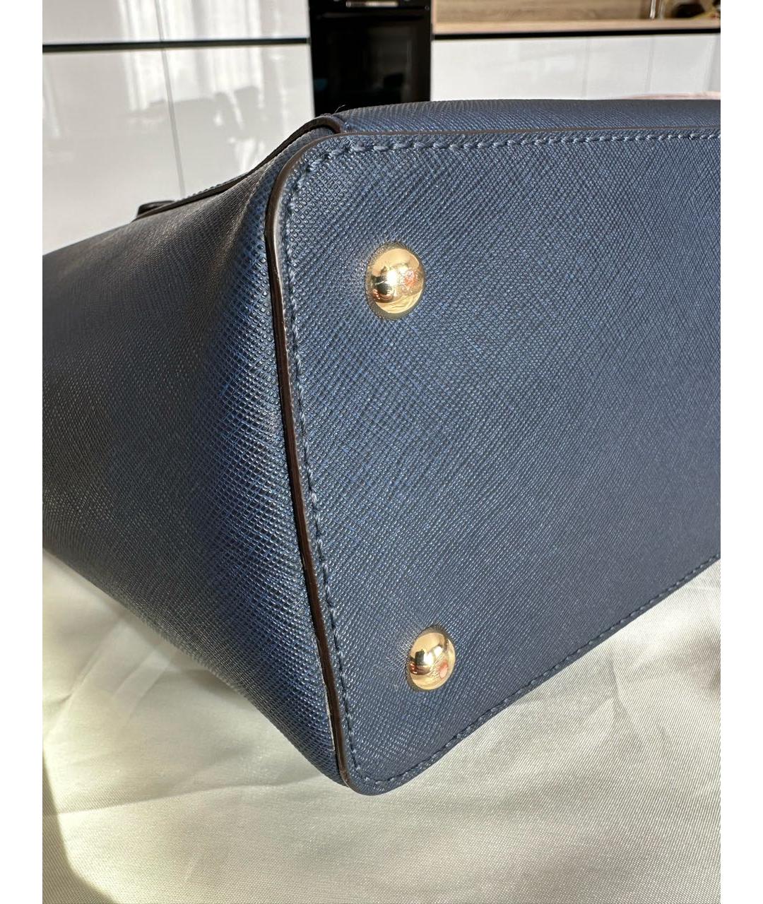 MICHAEL KORS Темно-синяя кожаная сумка через плечо, фото 7