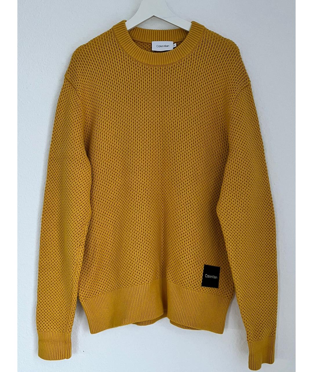 CALVIN KLEIN Желтый хлопковый джемпер / свитер, фото 4