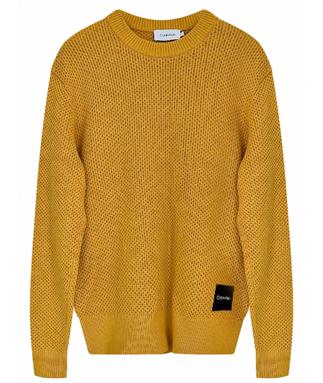 CALVIN KLEIN Желтый хлопковый джемпер / свитер, фото 1