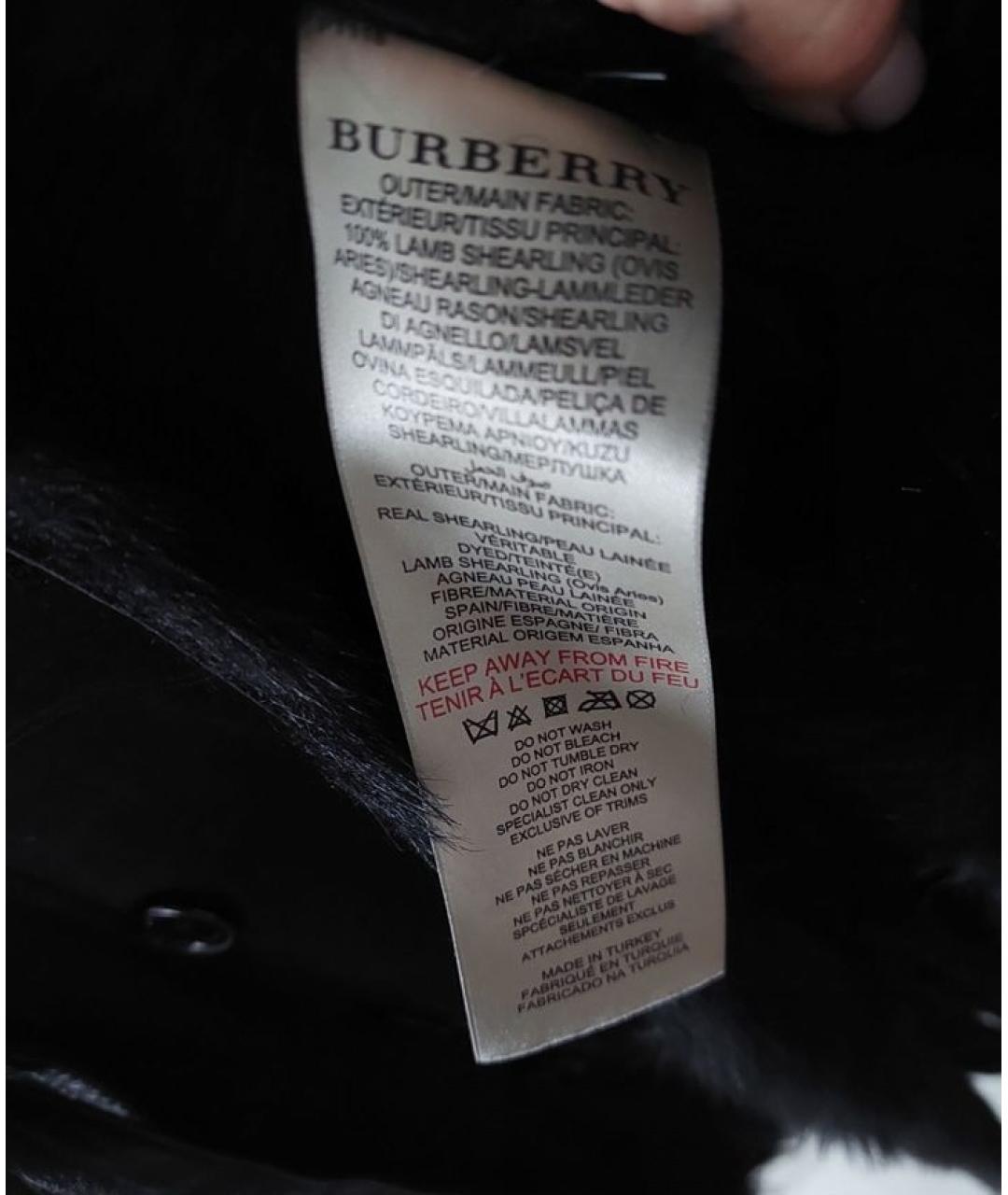 BURBERRY Черная кожаная дубленка, фото 4