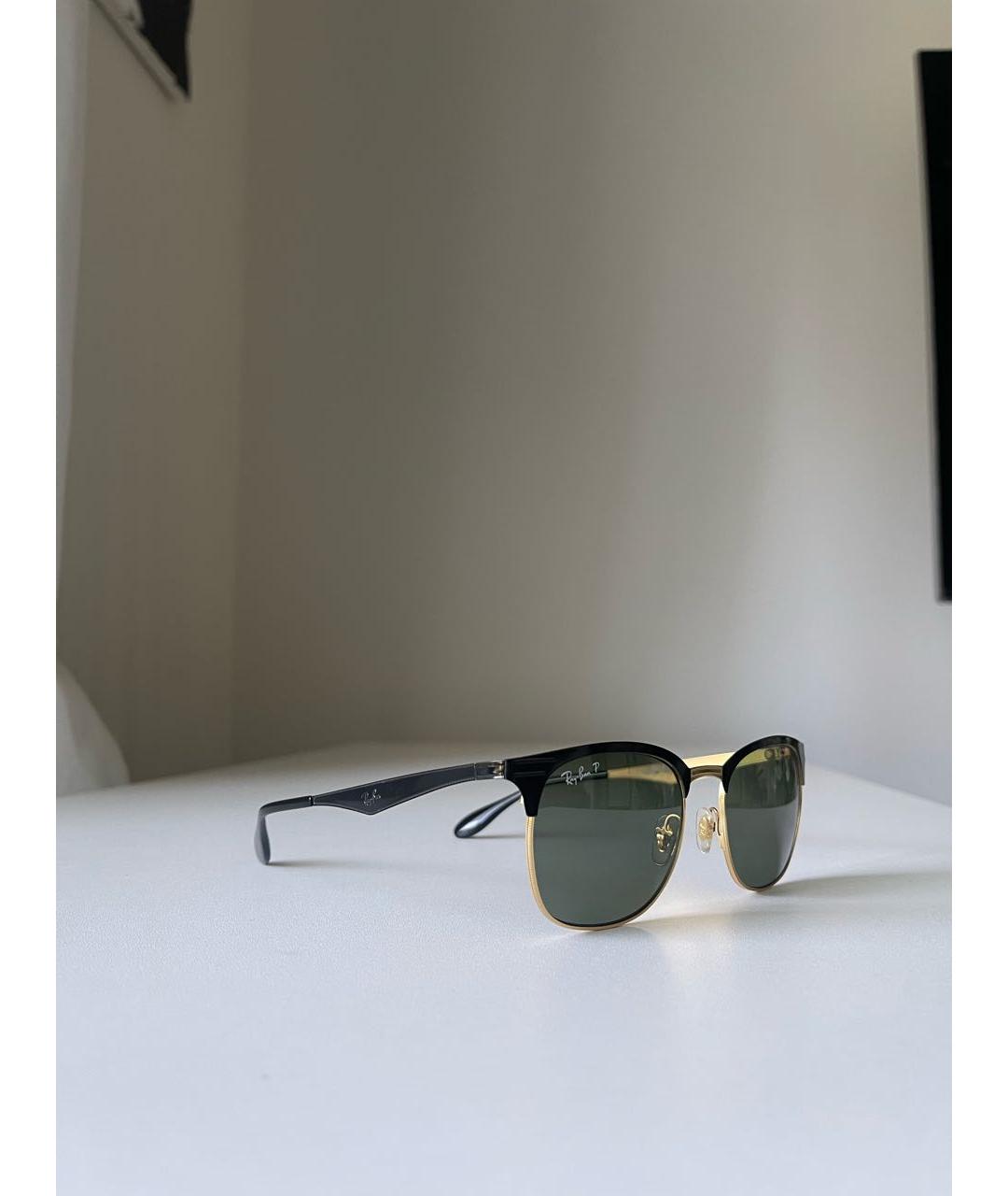 RAY BAN Черные металлические солнцезащитные очки, фото 2
