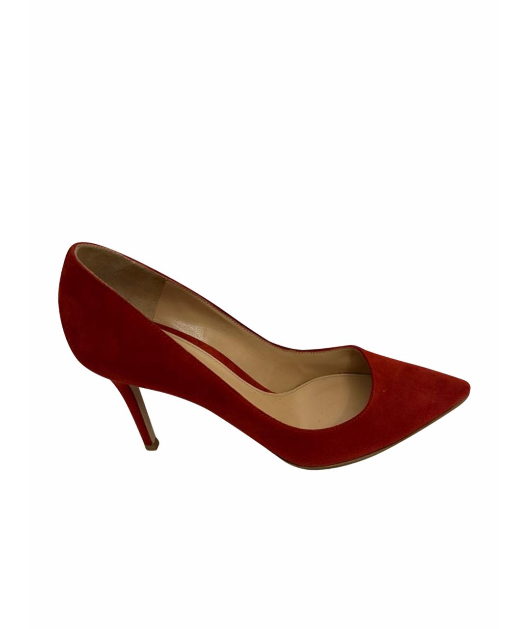 GIANVITO ROSSI Красные замшевые туфли, фото 1