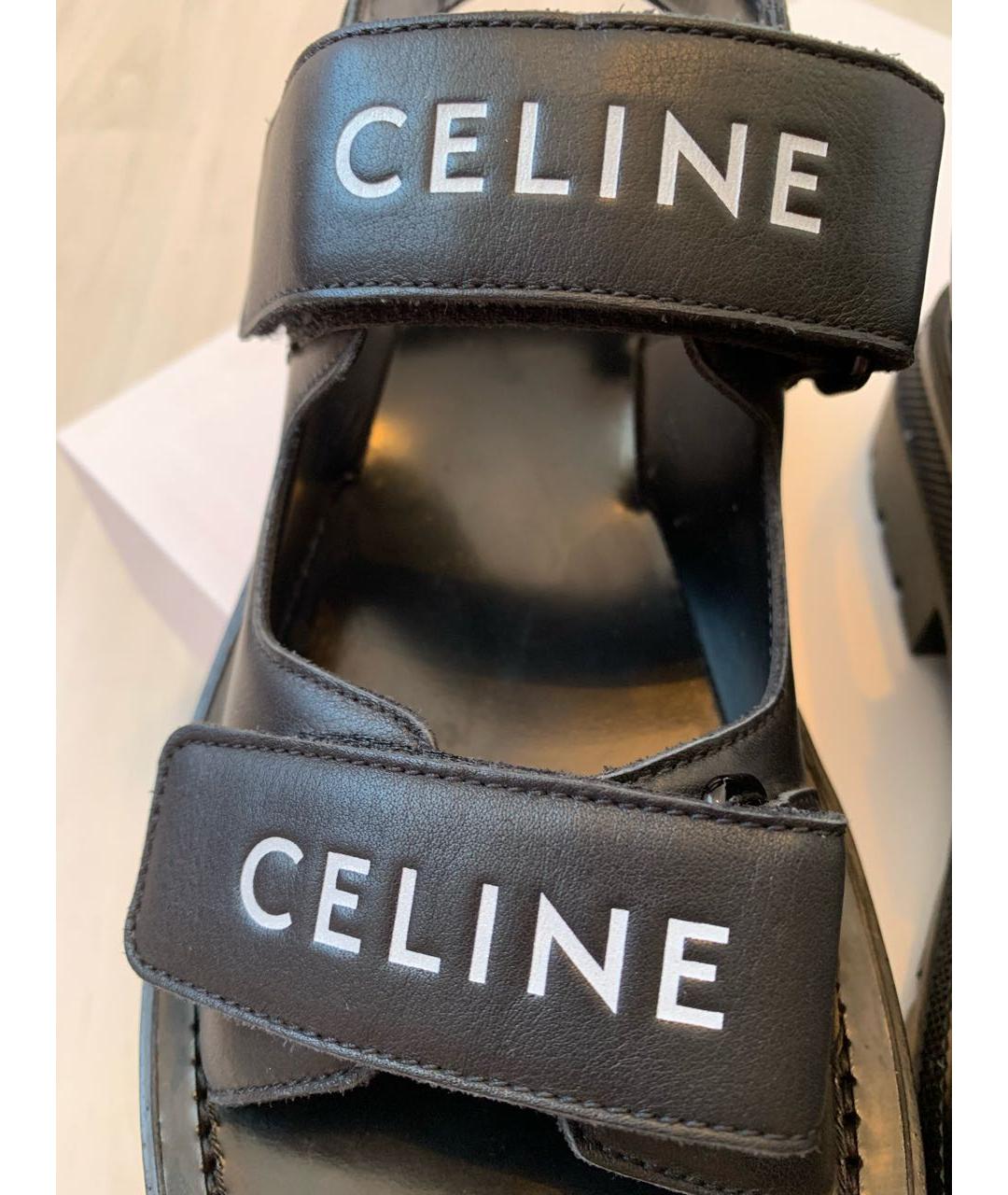 CELINE PRE-OWNED Черные кожаные сандалии, фото 4
