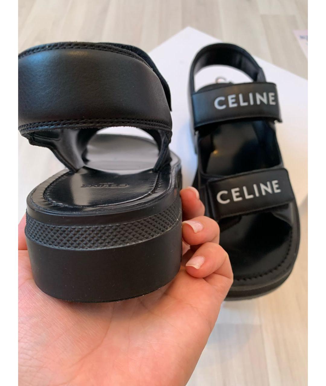 CELINE PRE-OWNED Черные кожаные сандалии, фото 3