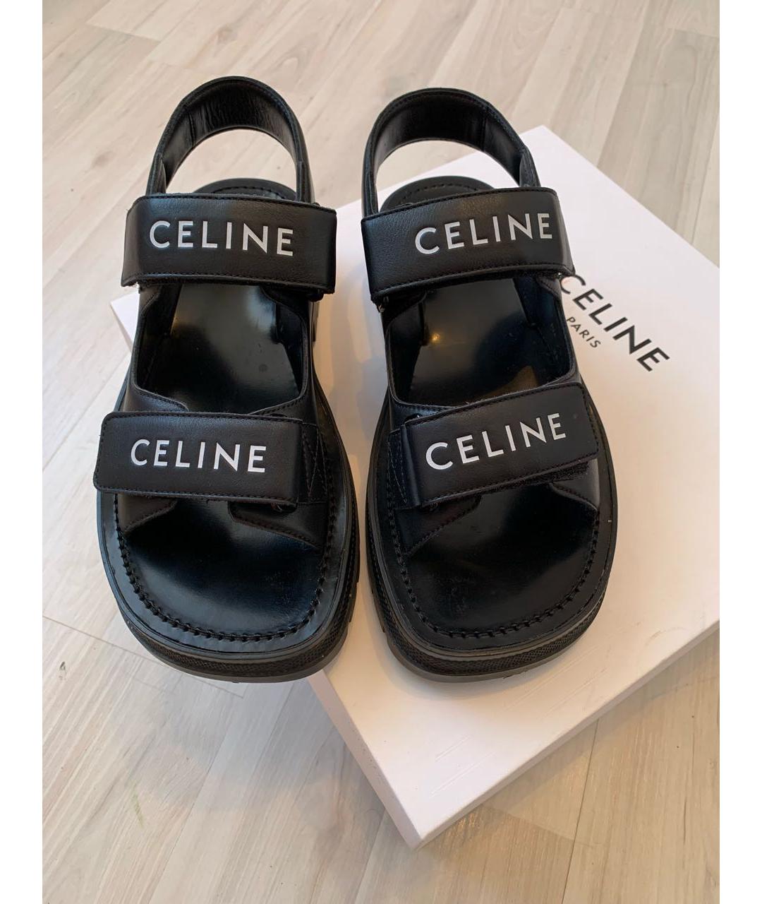 CELINE PRE-OWNED Черные кожаные сандалии, фото 2