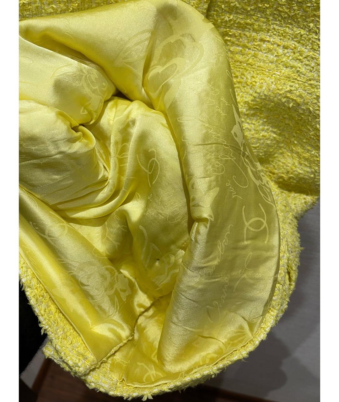 CHANEL PRE-OWNED Желтое хлопковое повседневное платье, фото 5