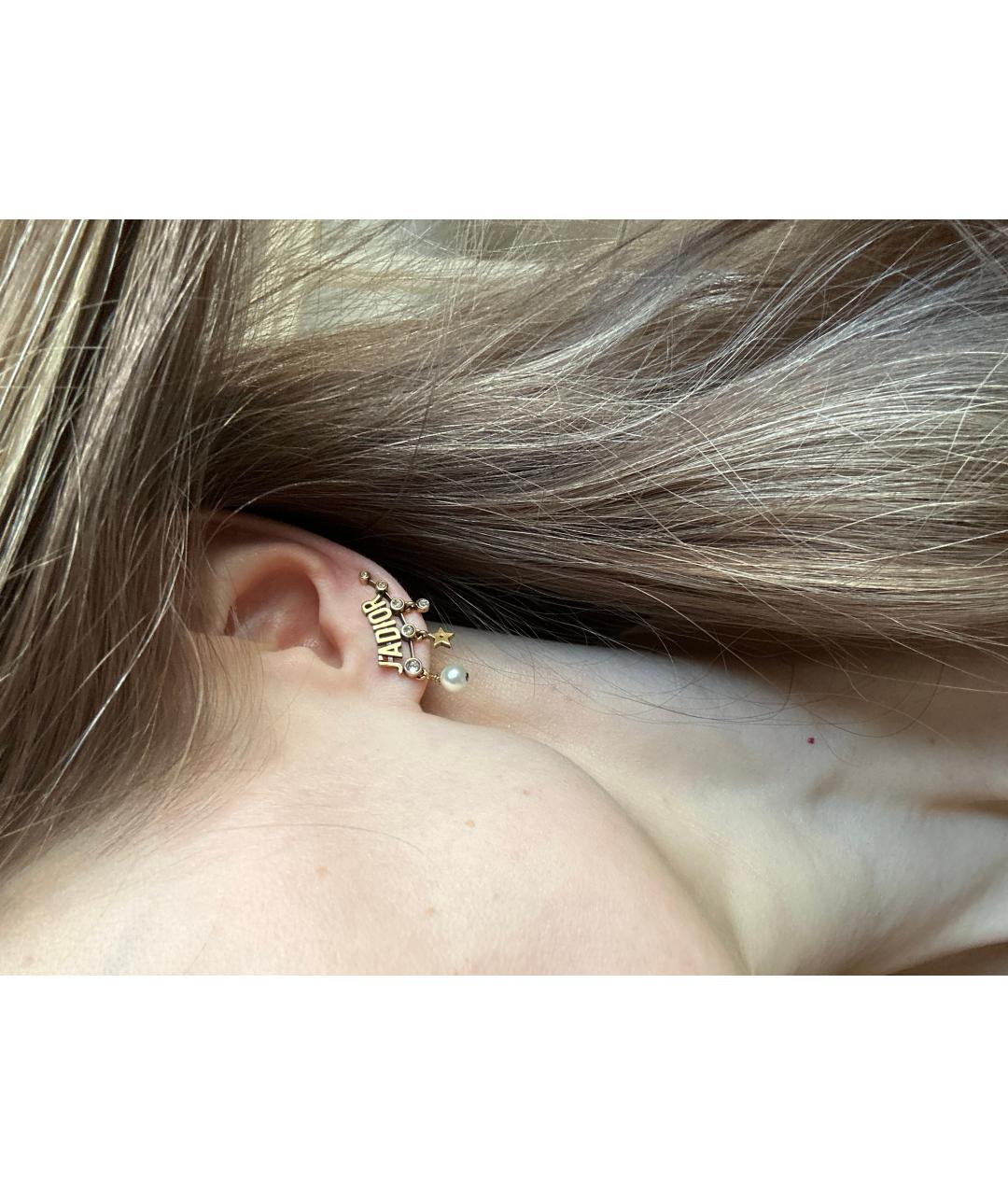 CHRISTIAN DIOR Горчичные металлические серьги, фото 4