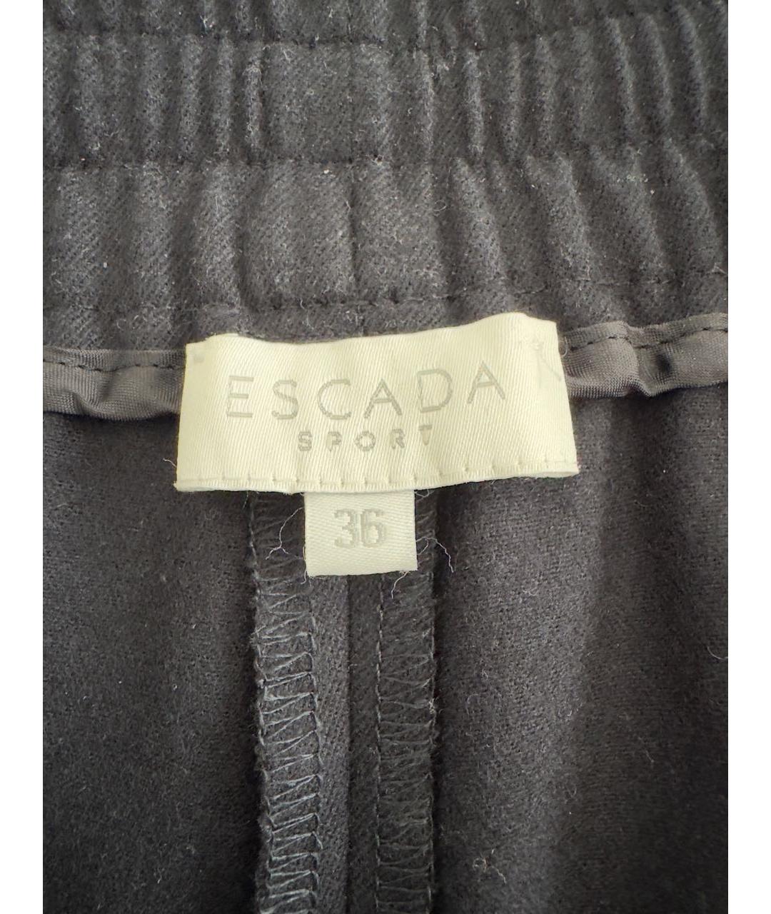 ESCADA Темно-синие шерстяные прямые брюки, фото 3