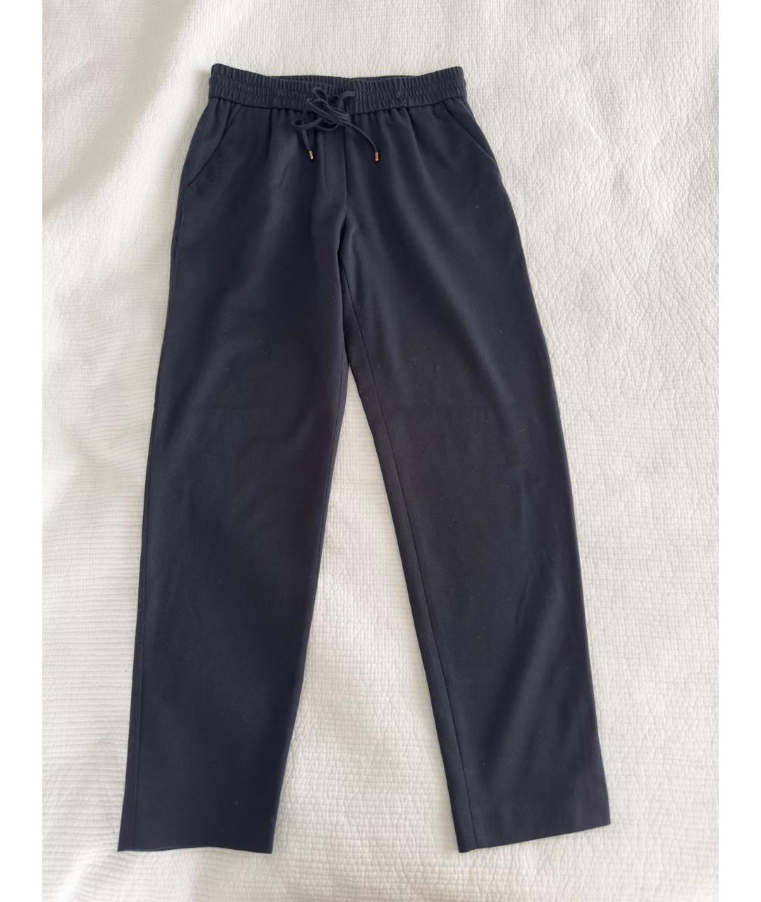 ESCADA Темно-синие шерстяные прямые брюки, фото 6