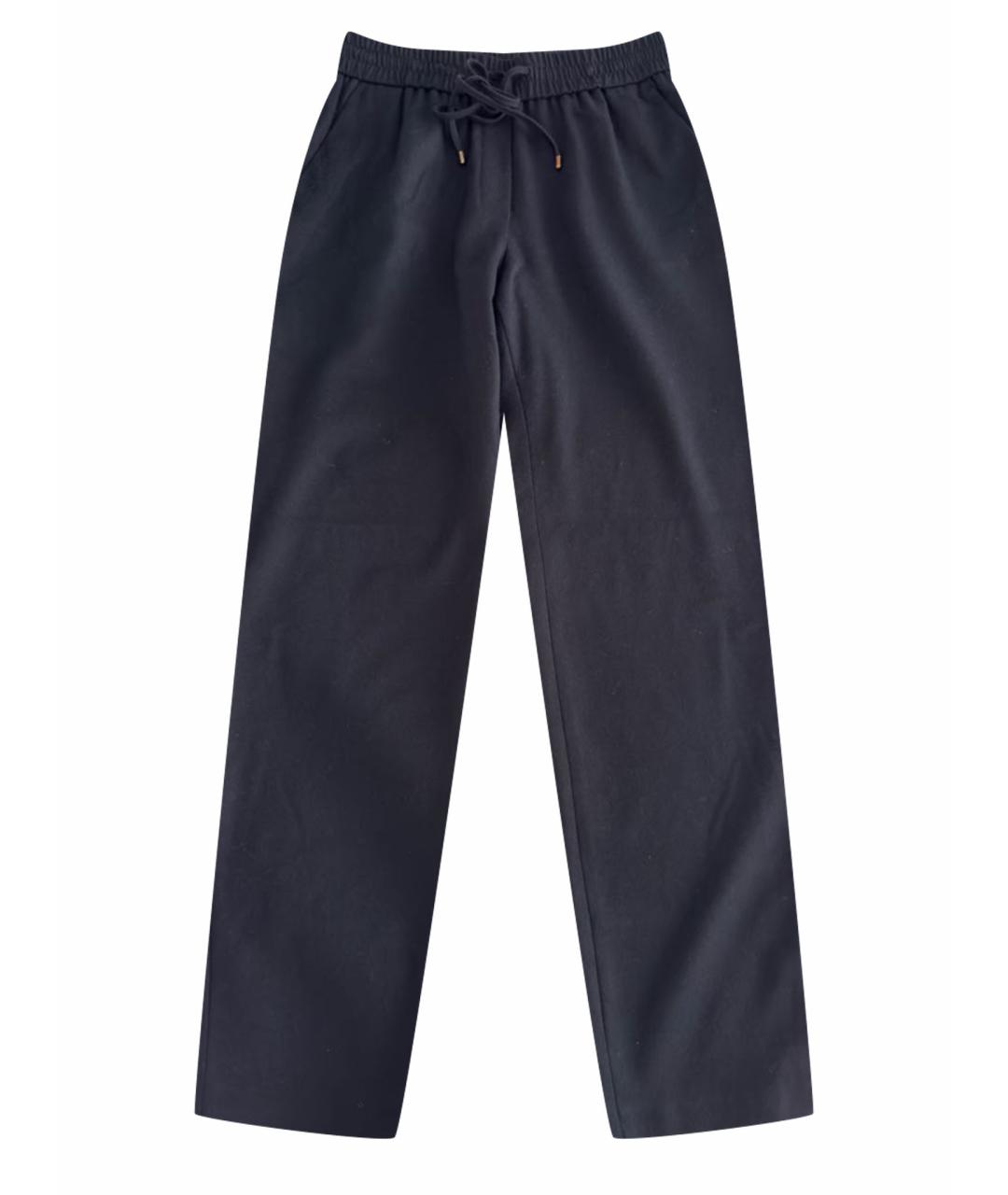ESCADA Темно-синие шерстяные прямые брюки, фото 1