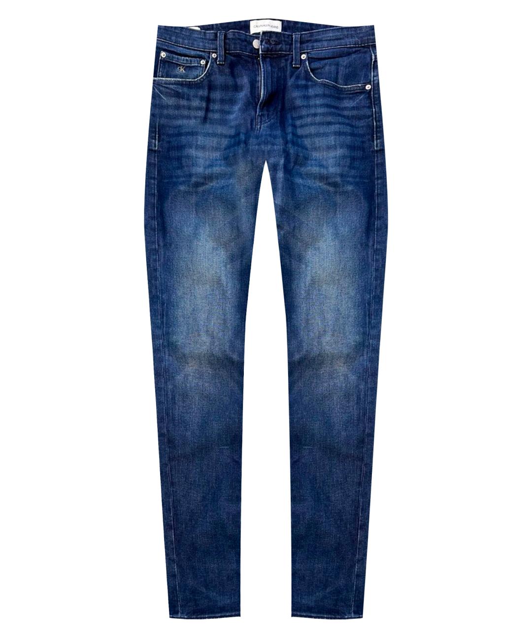 CALVIN KLEIN Темно-синие хлопковые джинсы скинни, фото 1