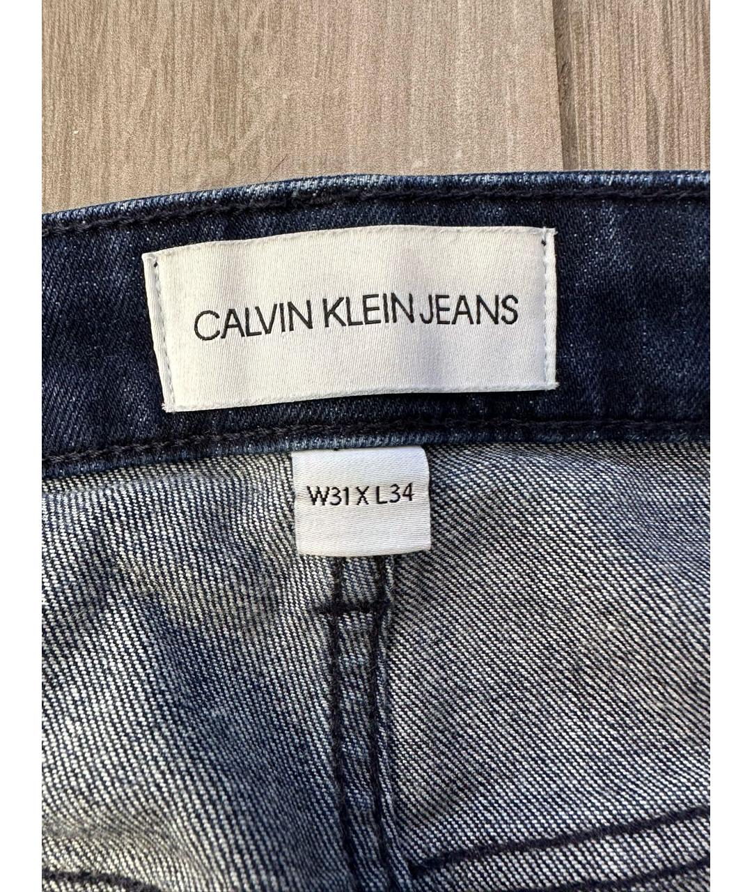 CALVIN KLEIN Темно-синие хлопковые джинсы скинни, фото 5