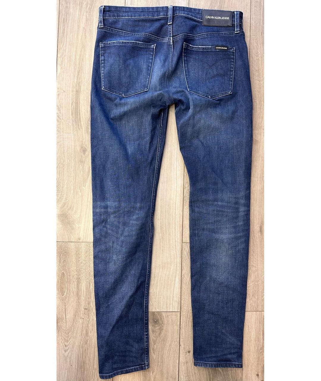 CALVIN KLEIN Темно-синие хлопковые джинсы скинни, фото 2