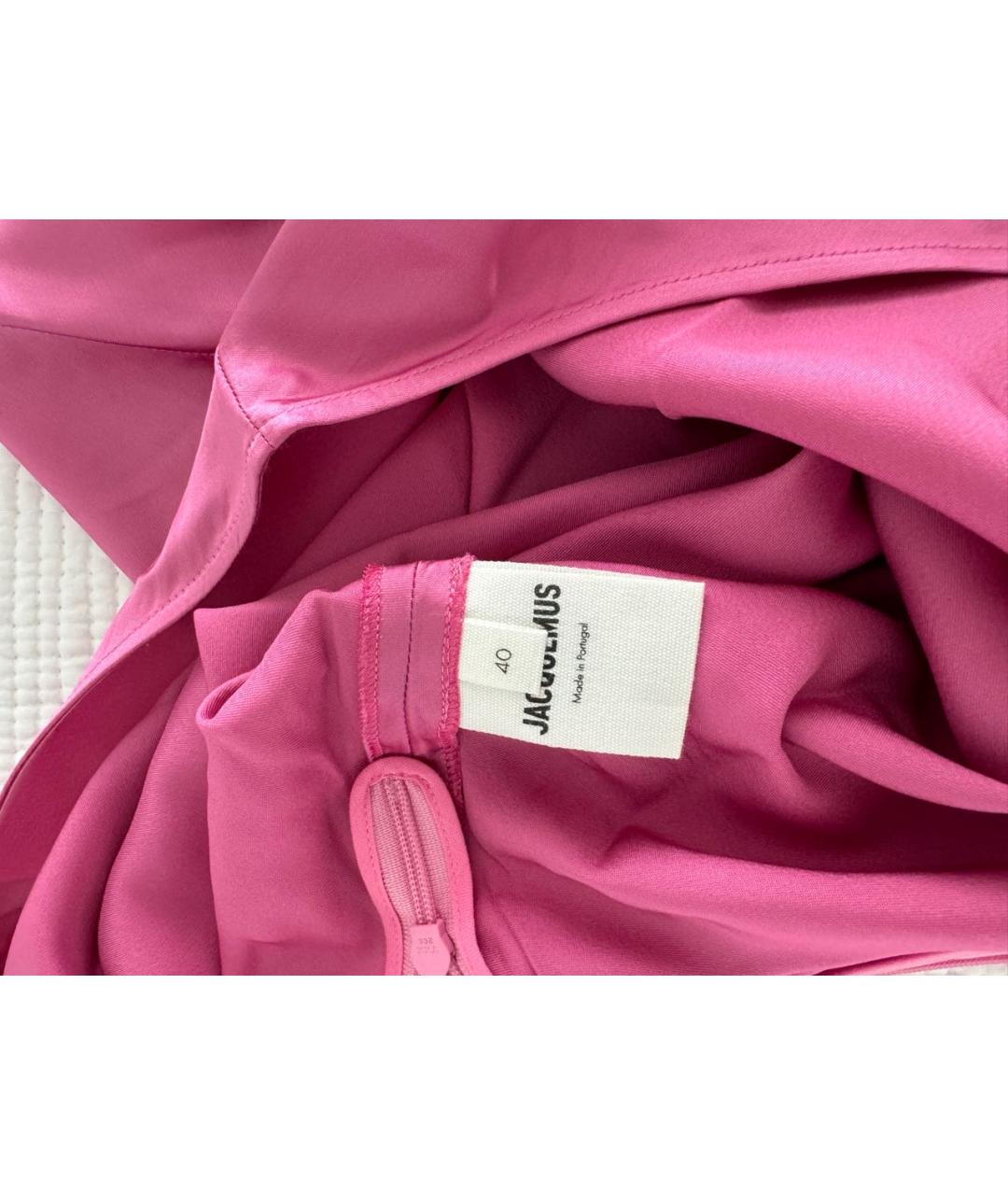 JACQUEMUS Розовая шелковая юбка миди, фото 3