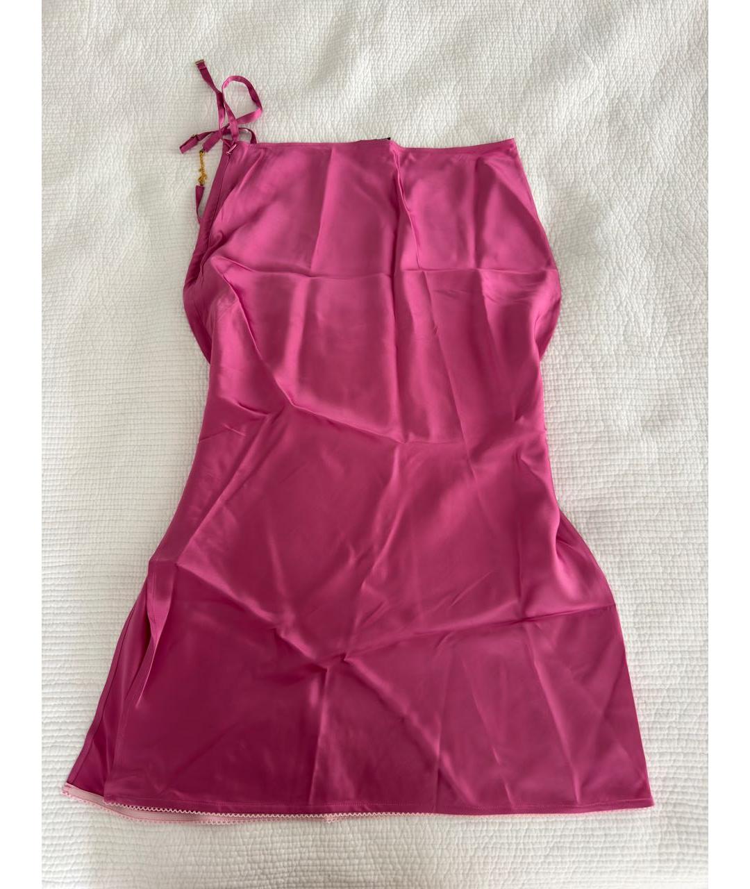 JACQUEMUS Розовая шелковая юбка миди, фото 2