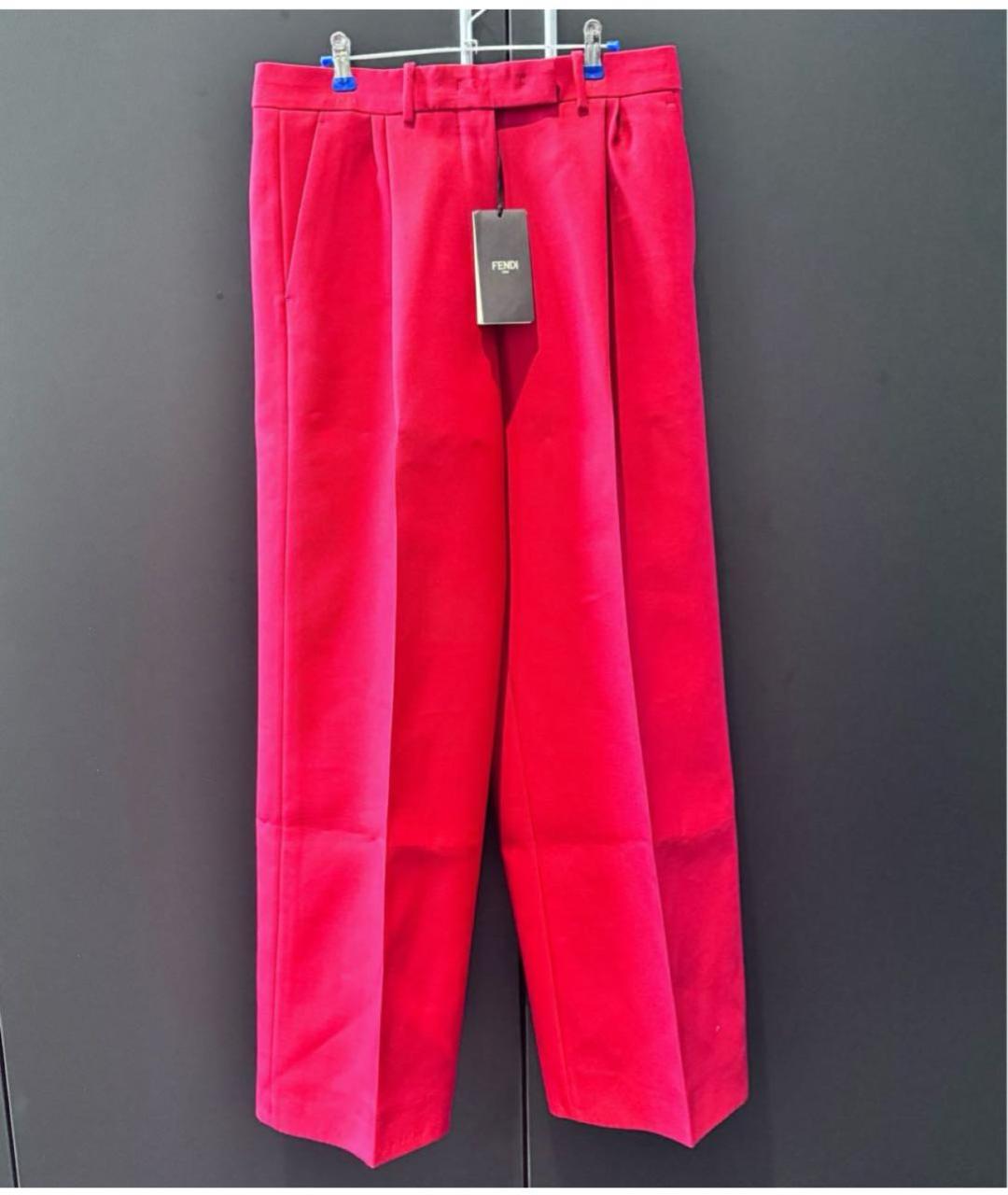 FENDI Красные брюки широкие, фото 7