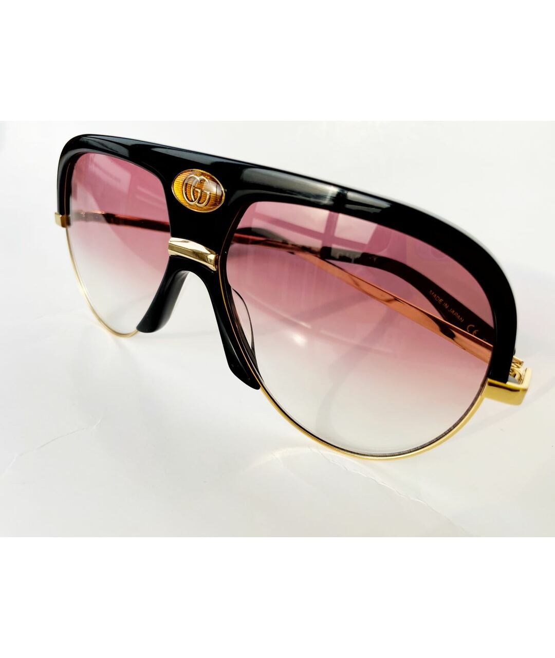 GUCCI Розовые металлические солнцезащитные очки, фото 6