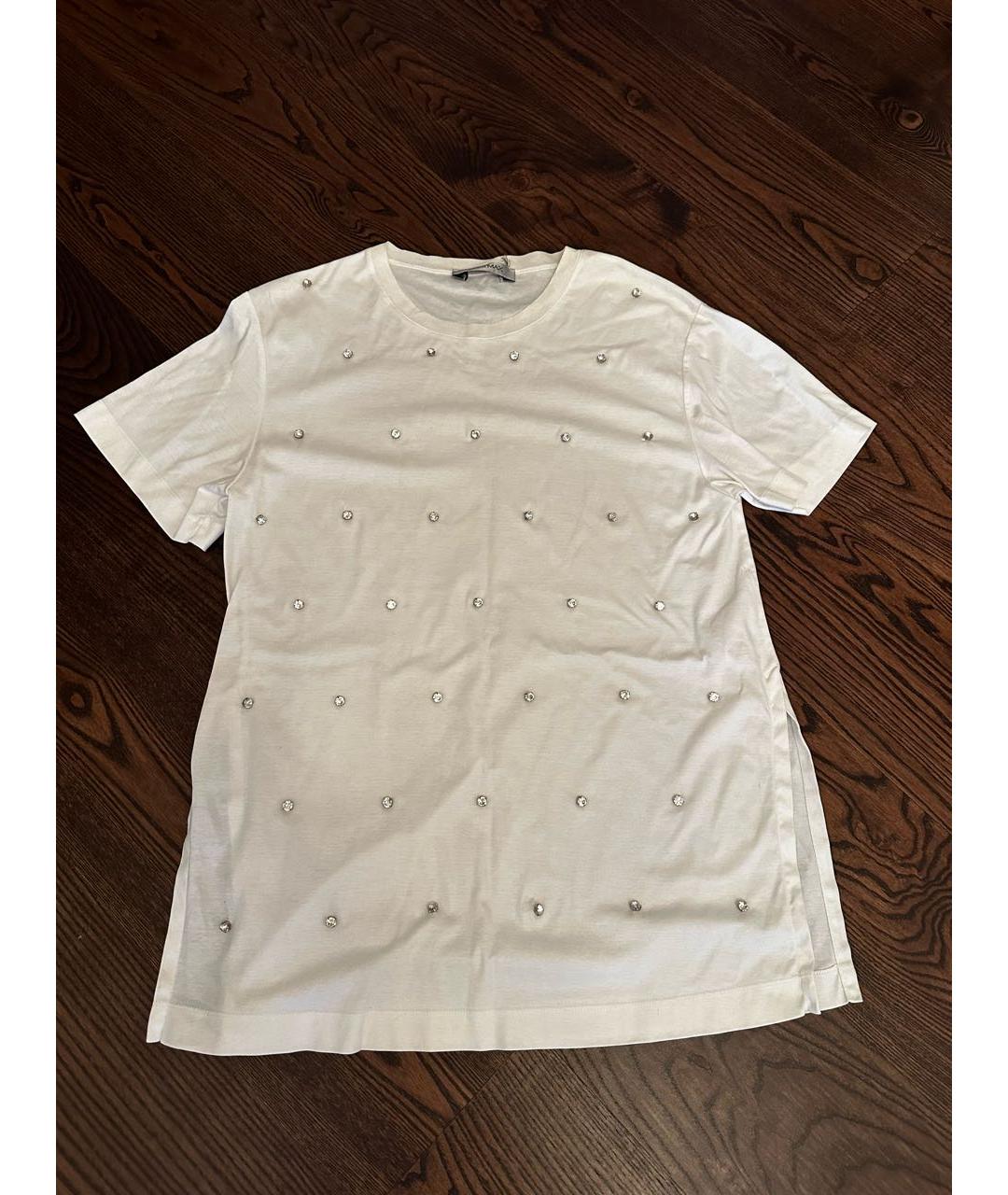 SPORTMAX Белая хлопковая футболка, фото 7
