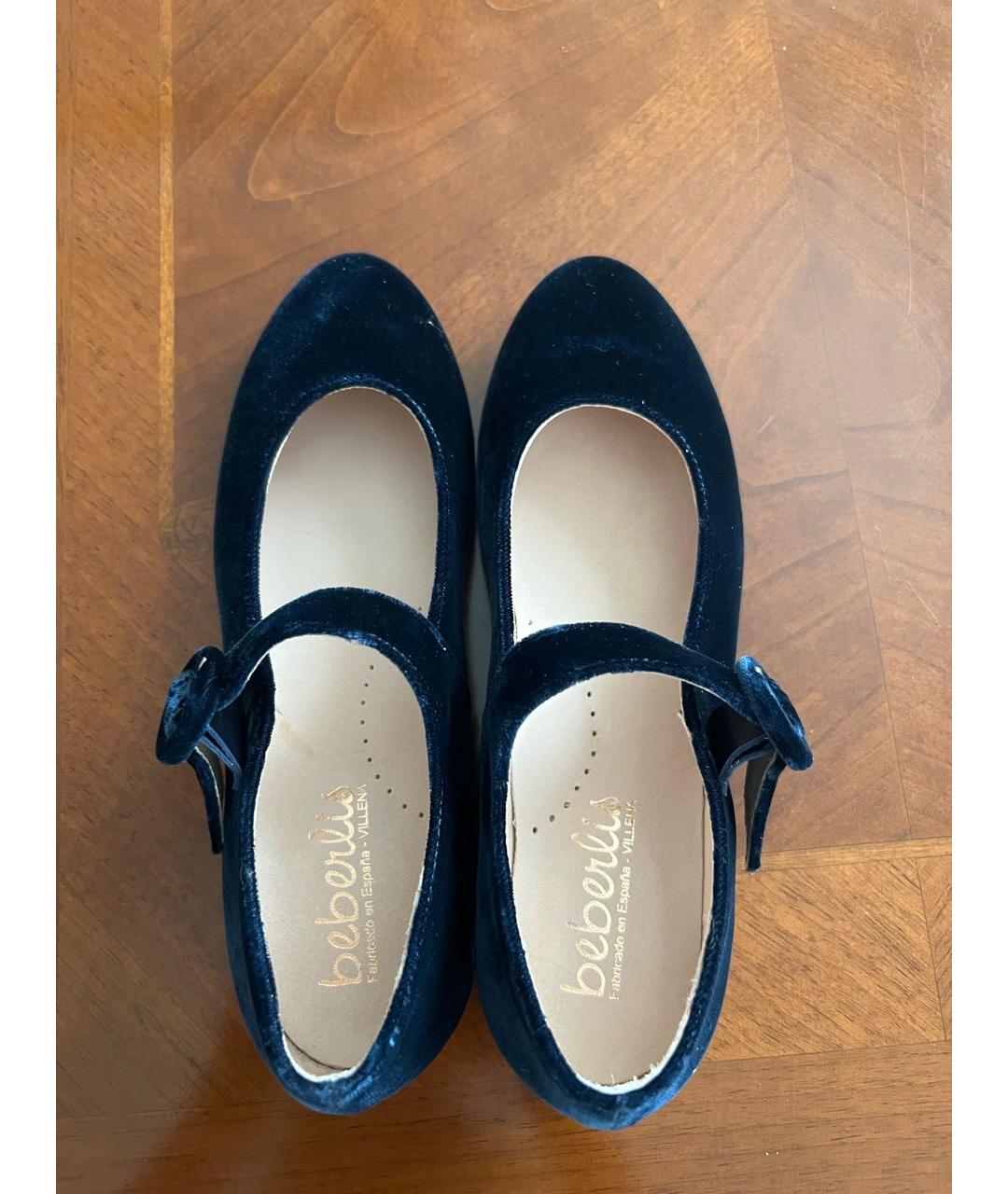 BEBERLIS Темно-синие бархатные туфли, фото 3