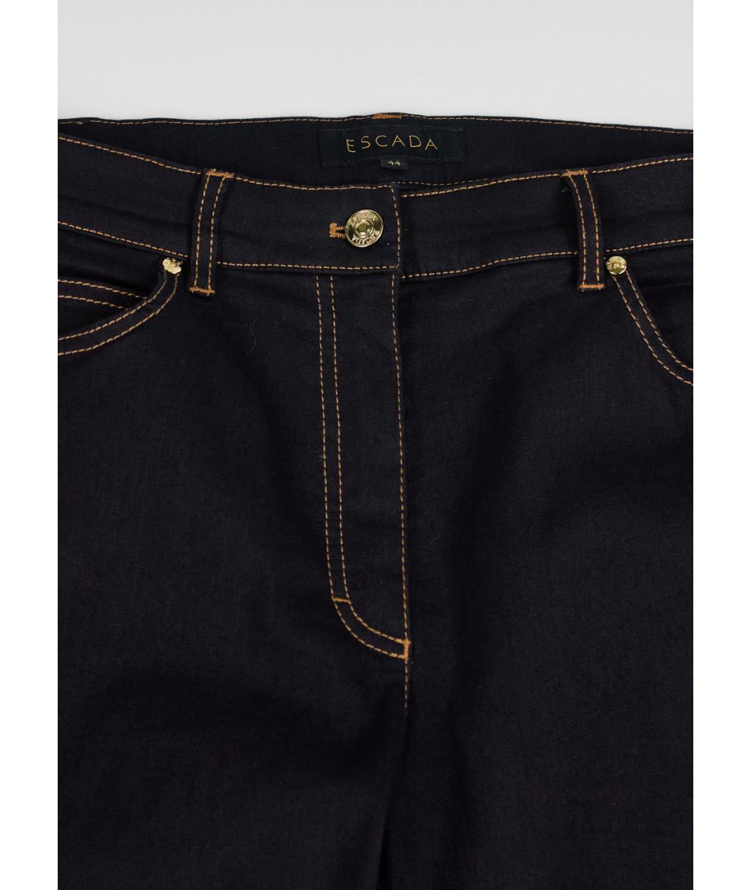ESCADA Черные хлопко-полиэстеровые прямые джинсы, фото 3