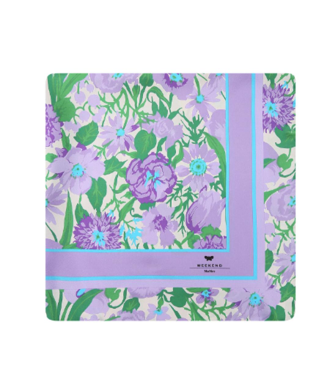 WEEKEND MAX MARA Фиолетовый шелковый платок, фото 1