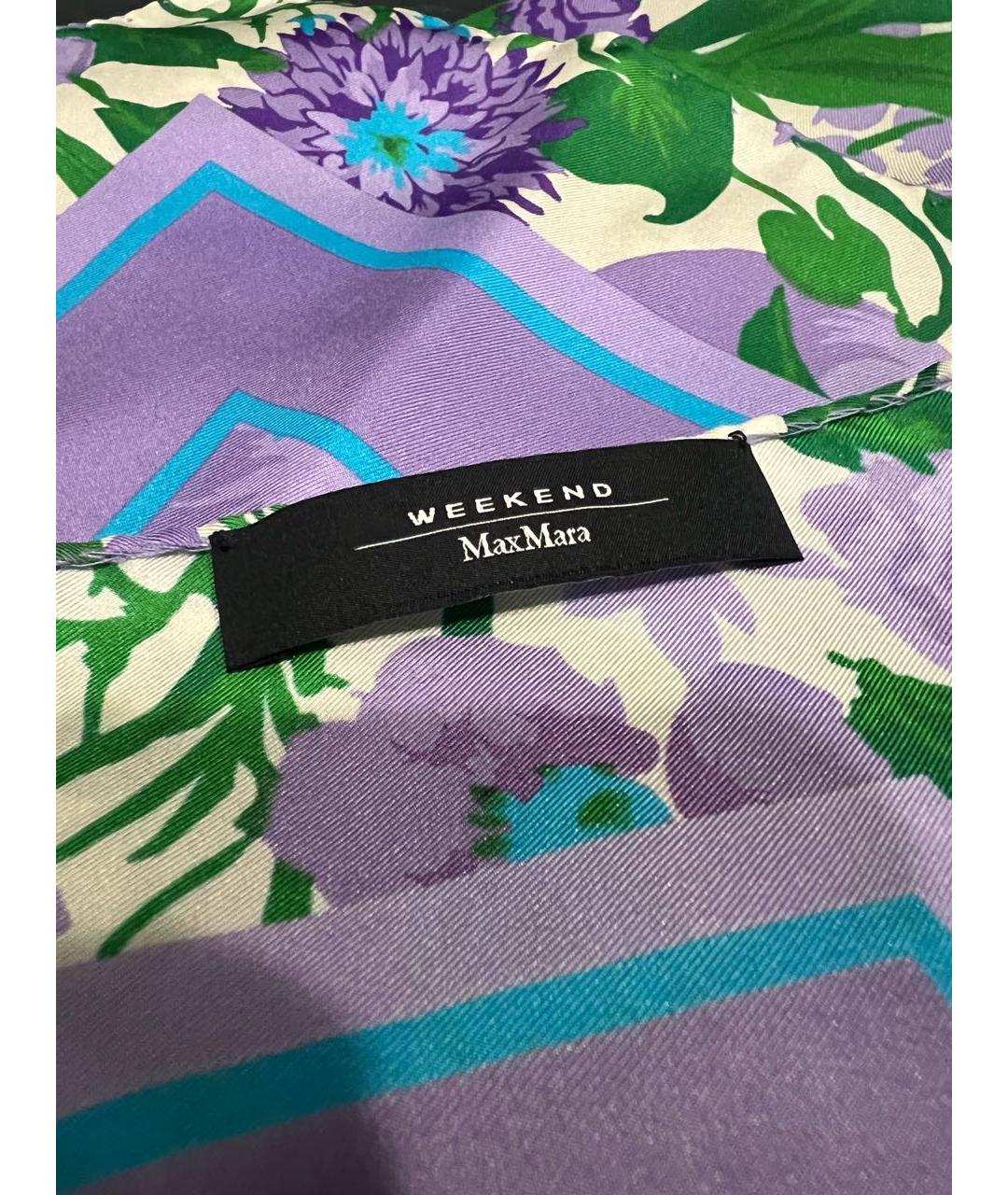 WEEKEND MAX MARA Фиолетовый шелковый платок, фото 5
