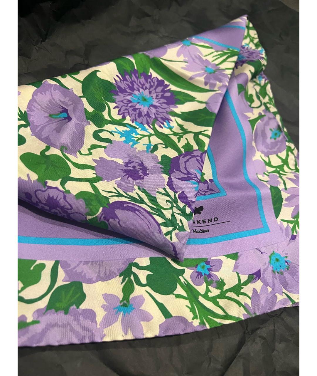 WEEKEND MAX MARA Фиолетовый шелковый платок, фото 6
