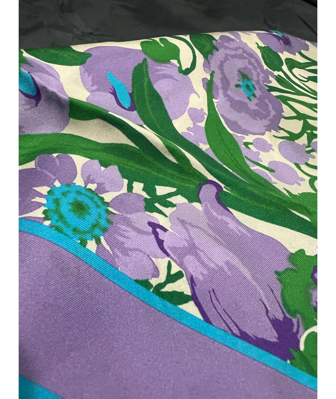 WEEKEND MAX MARA Фиолетовый шелковый платок, фото 7