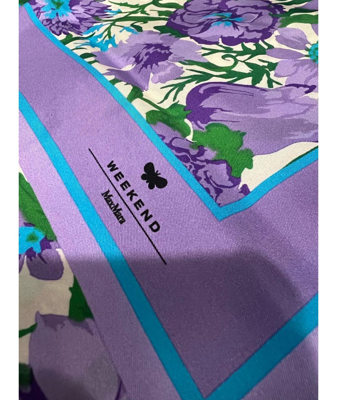 WEEKEND MAX MARA Фиолетовый шелковый платок, фото 3