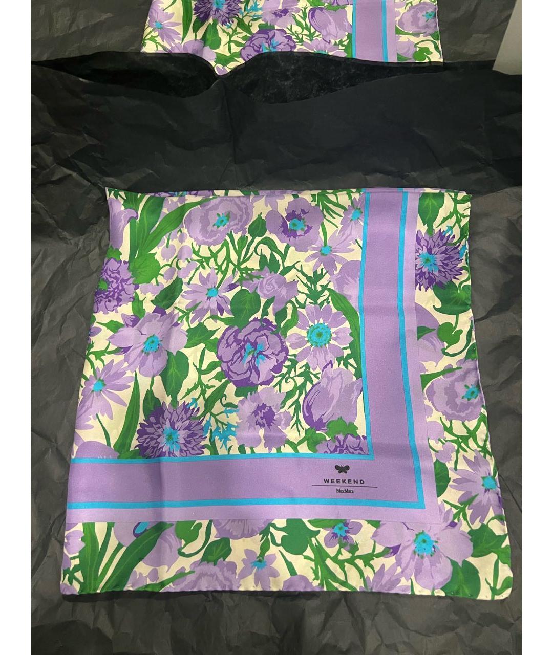 WEEKEND MAX MARA Фиолетовый шелковый платок, фото 2
