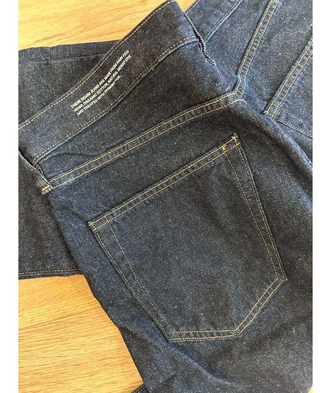 THE PANGAIA Темно-синие хлопковые прямые джинсы, фото 7
