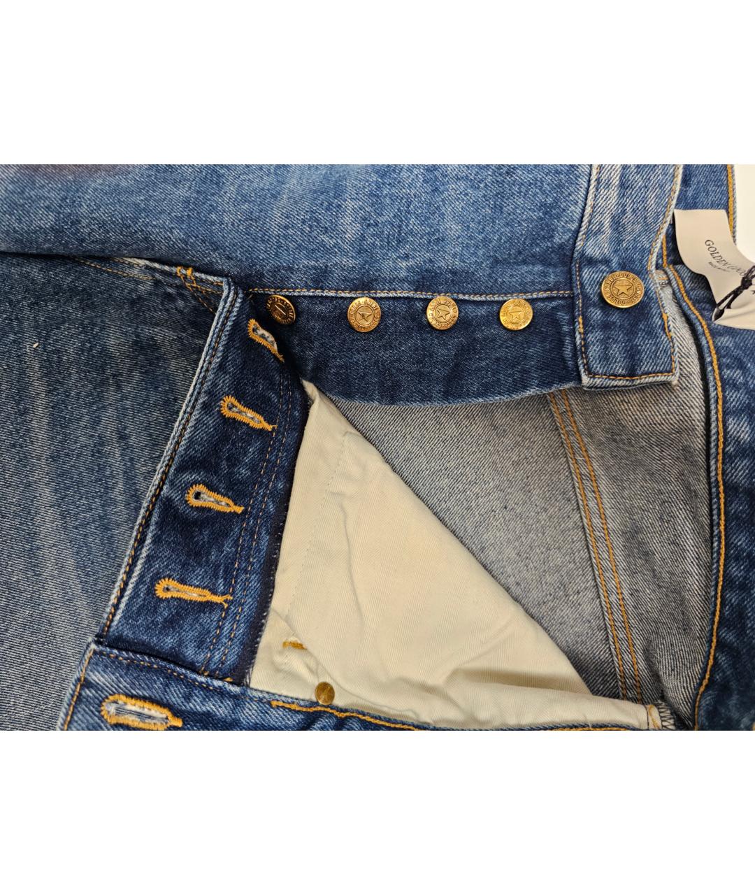 GOLDEN GOOSE DELUXE BRAND Синие хлопко-полиэстеровые прямые джинсы, фото 4