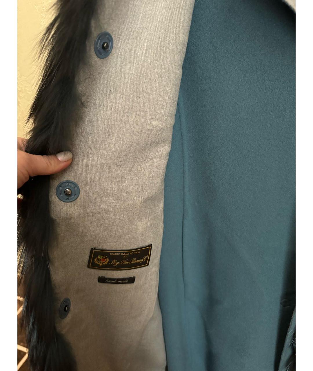 MANZONI 24 Синее кашемировое пальто, фото 4