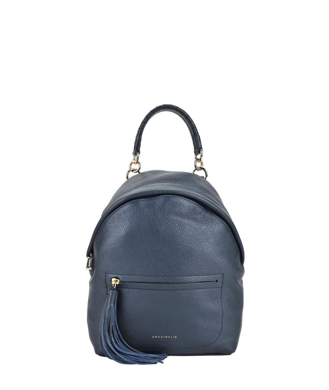 COCCINELLE Темно-синий кожаный рюкзак, фото 1