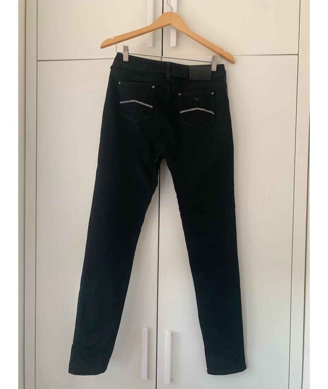 ARMANI JEANS Черные хлопко-полиэстеровые джинсы слим, фото 2