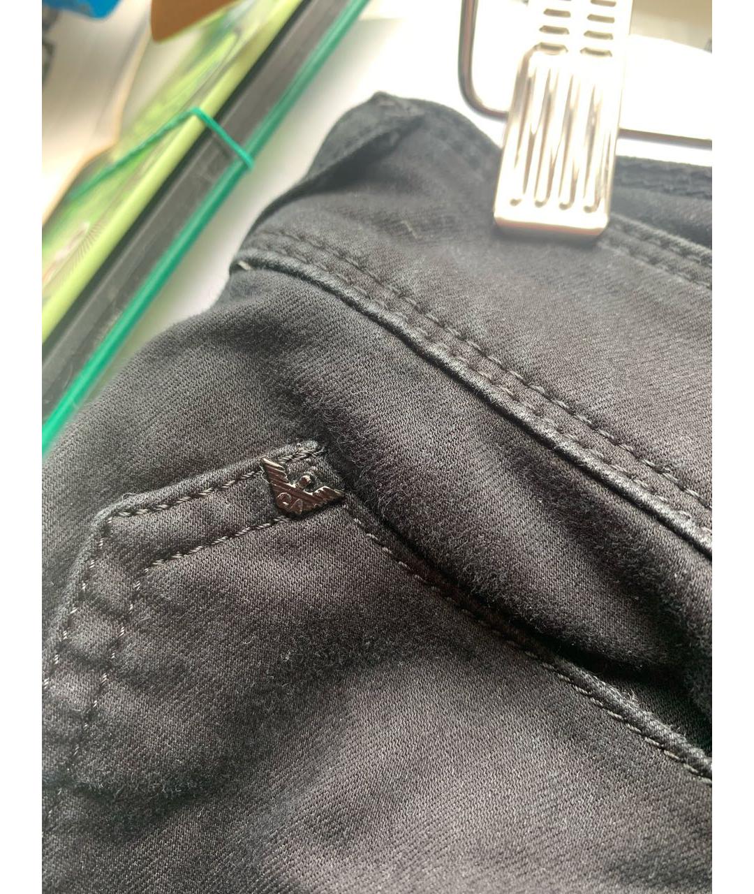ARMANI JEANS Черные хлопко-полиэстеровые джинсы слим, фото 4