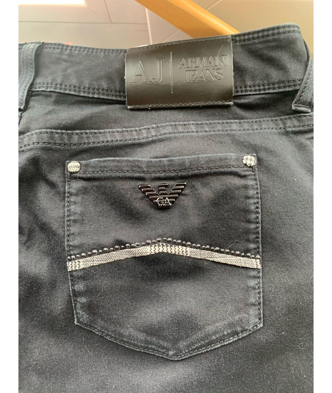 ARMANI JEANS Черные хлопко-полиэстеровые джинсы слим, фото 6