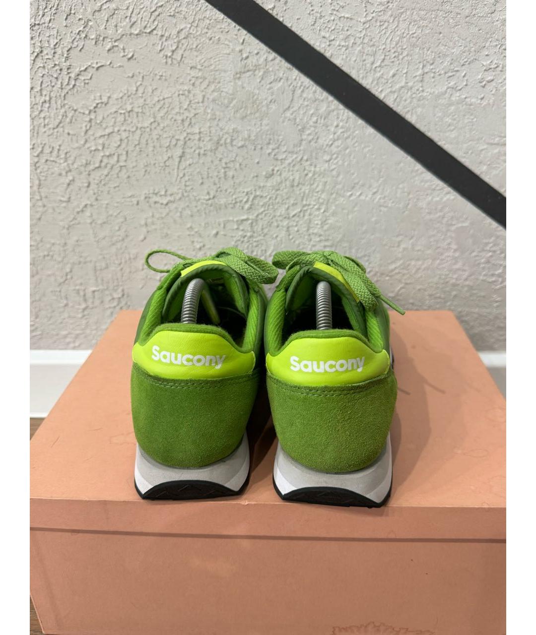 SAUCONY Зеленые замшевые низкие кроссовки / кеды, фото 5
