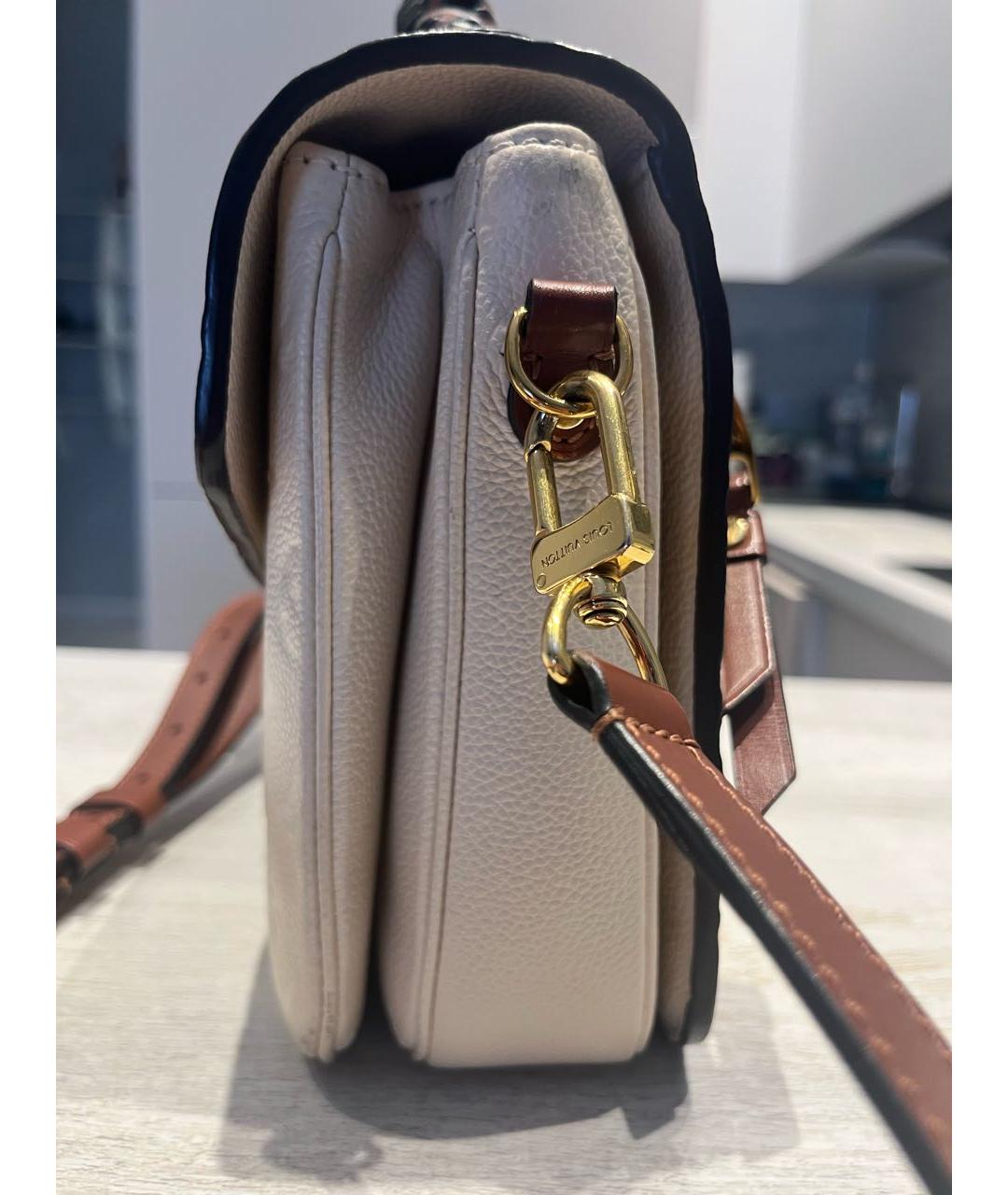 LOUIS VUITTON PRE-OWNED Бежевая кожаная сумка с короткими ручками, фото 2