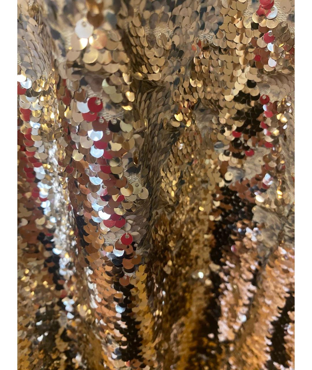 EMILIA WICKSTEAD Золотое полиэстеровое коктейльное платье, фото 4