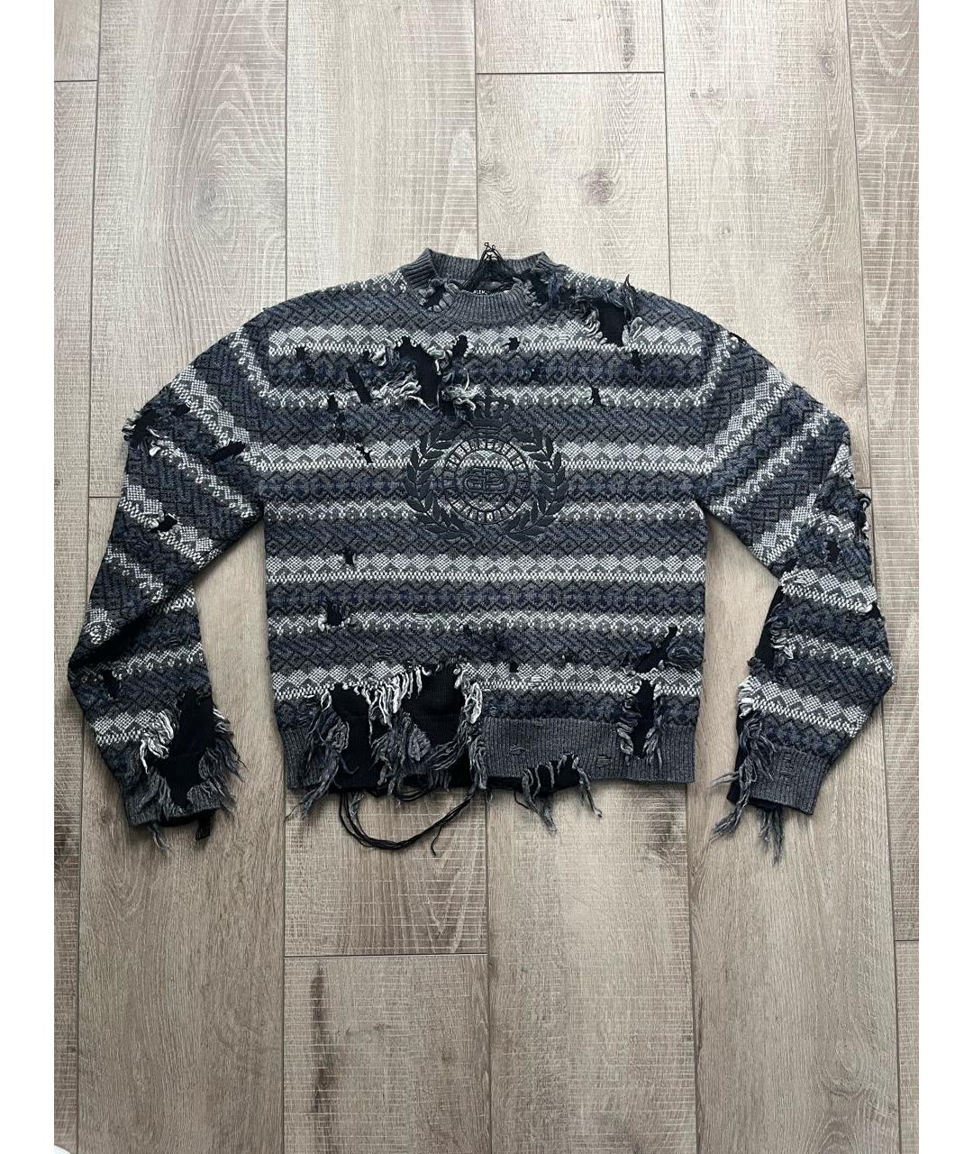 BALENCIAGA Антрацитовый шерстяной джемпер / свитер, фото 5