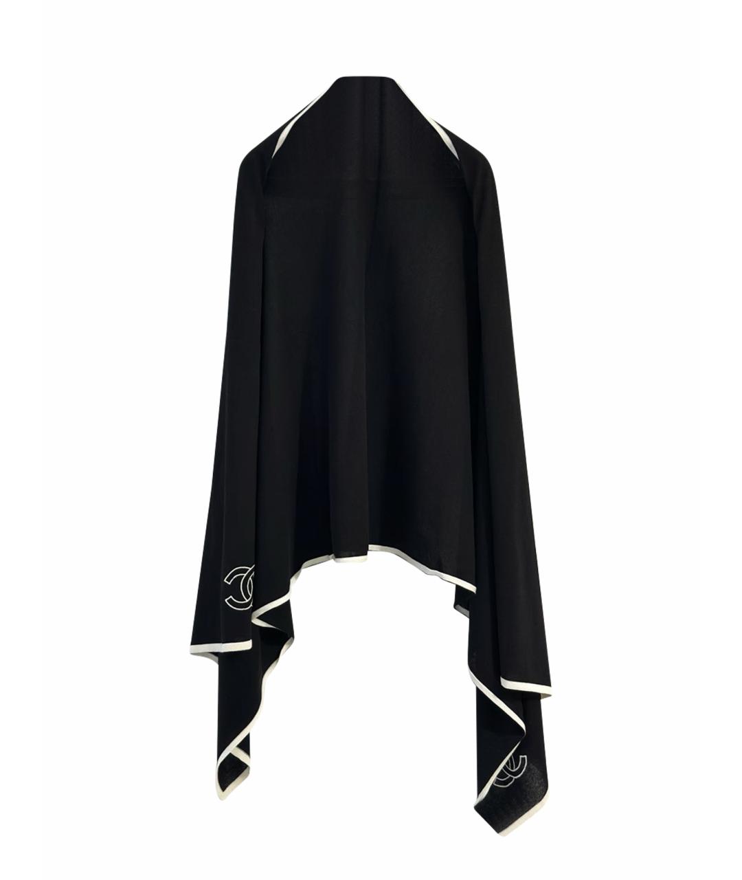 CHANEL PRE-OWNED Черный хлопковый шарф, фото 1
