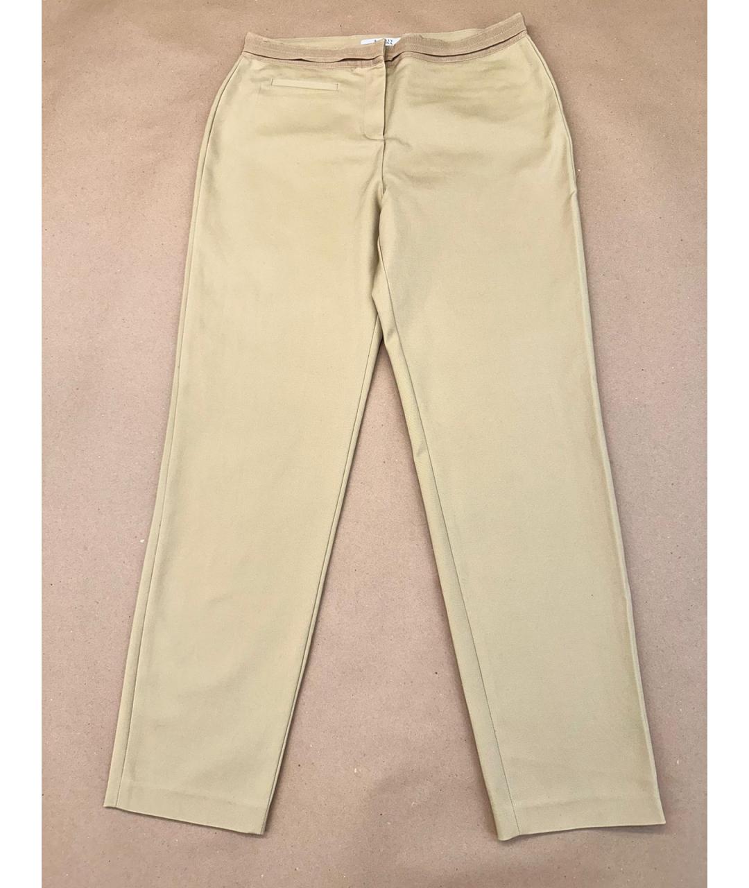 BADGLEY MISCHKA Бежевые хлопко-эластановые прямые брюки, фото 7