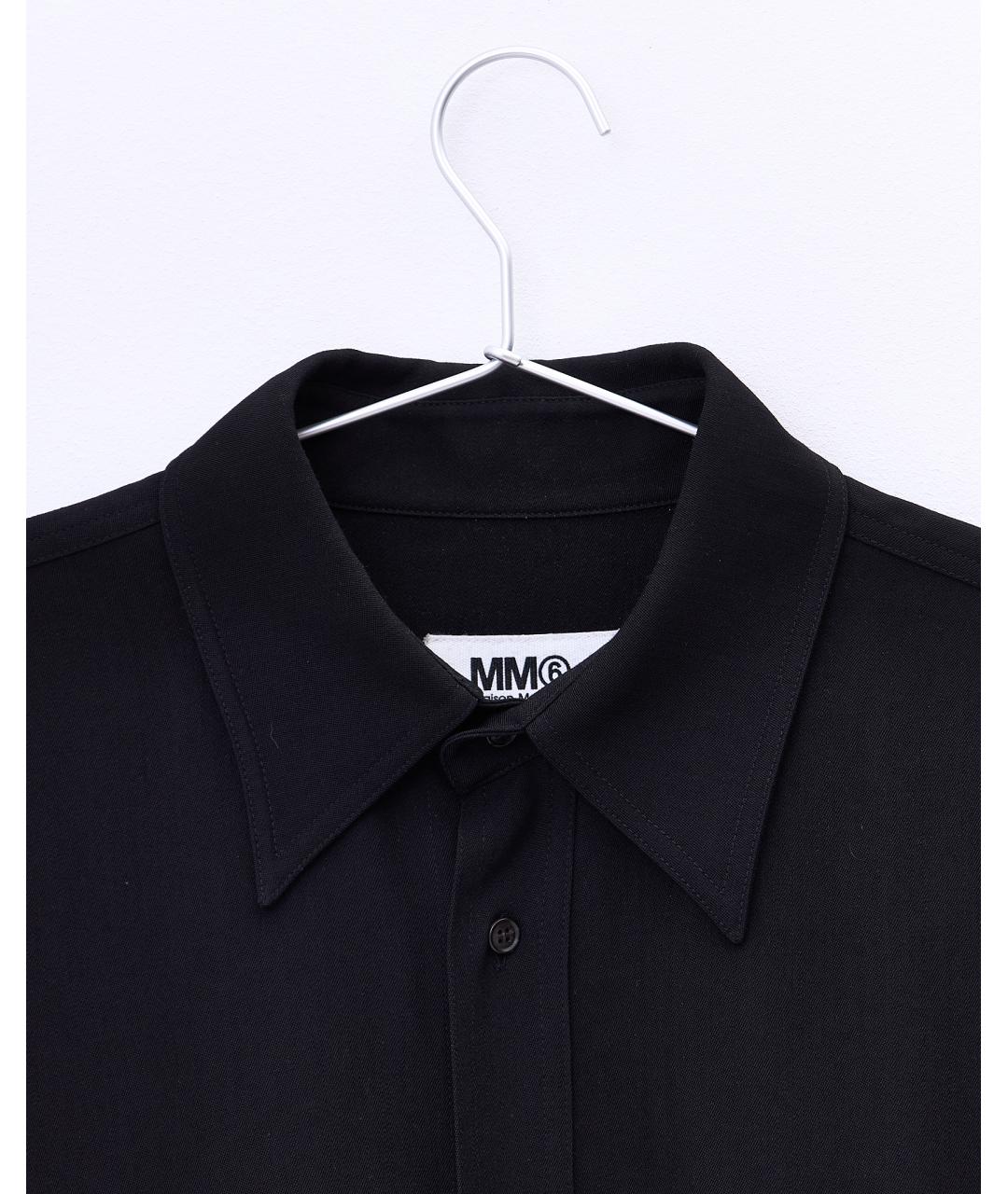 MM6 MAISON MARGIELA Черная шерстяная кэжуал рубашка, фото 4