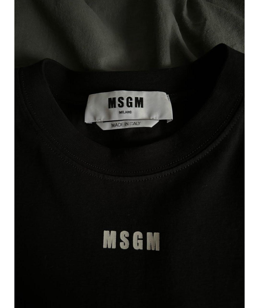 MSGM Черная хлопковая футболка, фото 6
